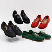FOUR PAIRS OF PRADA SUEDE AND