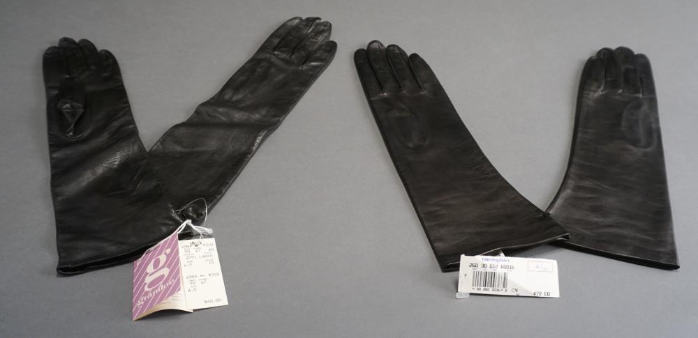 FOUR PAIRS OF SILK LINED BLACK