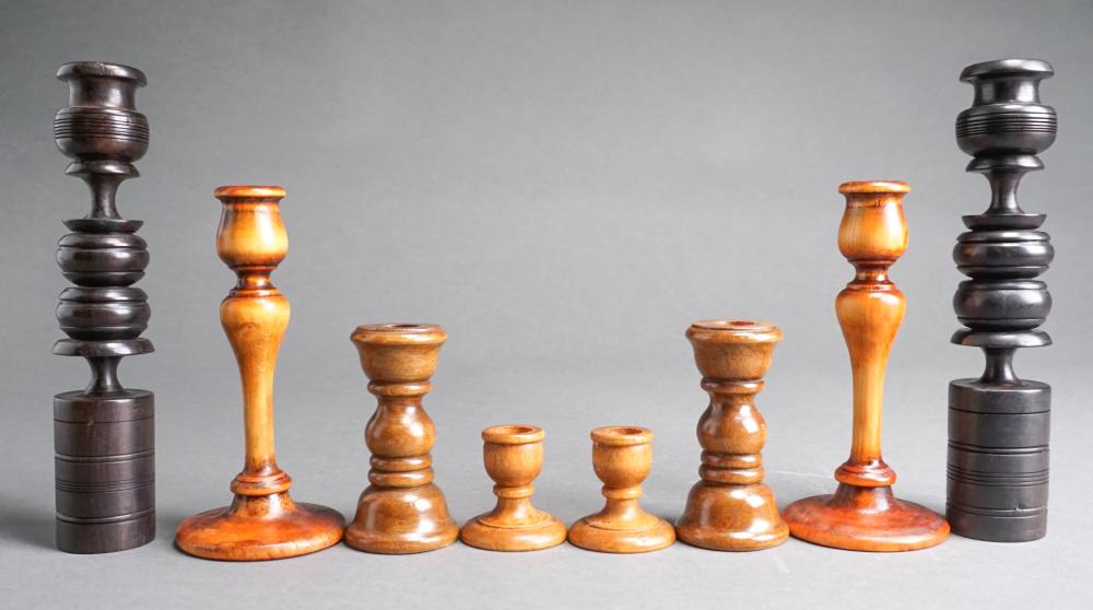 FOUR PAIRS OF SPINDLE-TURNED