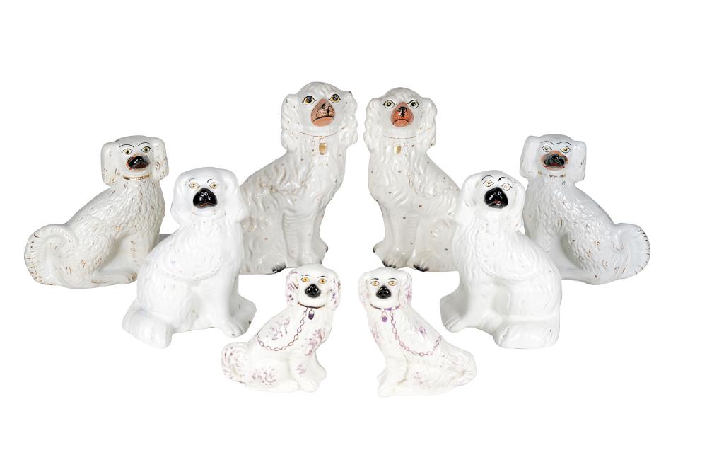FOUR PAIRS OF STAFFORDSHIRE
