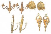 FOUR PAIRS OF WALL SCONCES TO