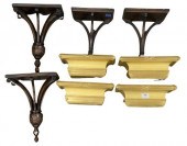 FOUR PAIRS OF WOOD AND GILT WO