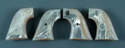 Four pairs pearl revolver grips,