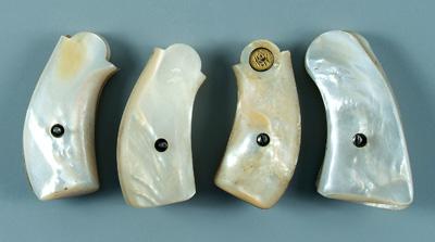 Four pairs pearl revolver grips: