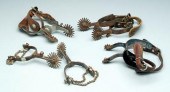 Four pairs unmarked spurs: one