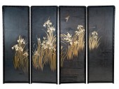 FOUR-PANEL ASIAN EMBROIDERED S