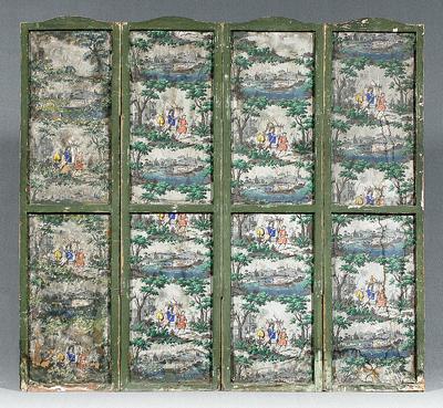 Four panel block printed room