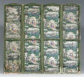Four panel block printed room