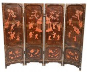 FOUR PANEL CHINESE SCREENFour