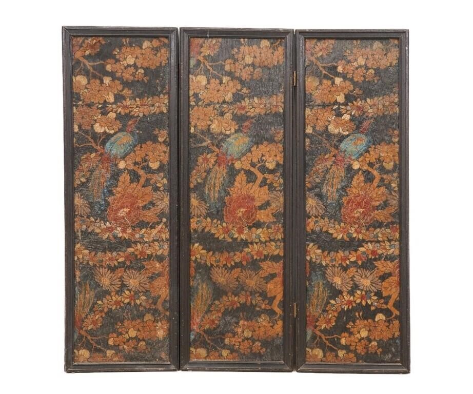 Four panel painted on paper screen,