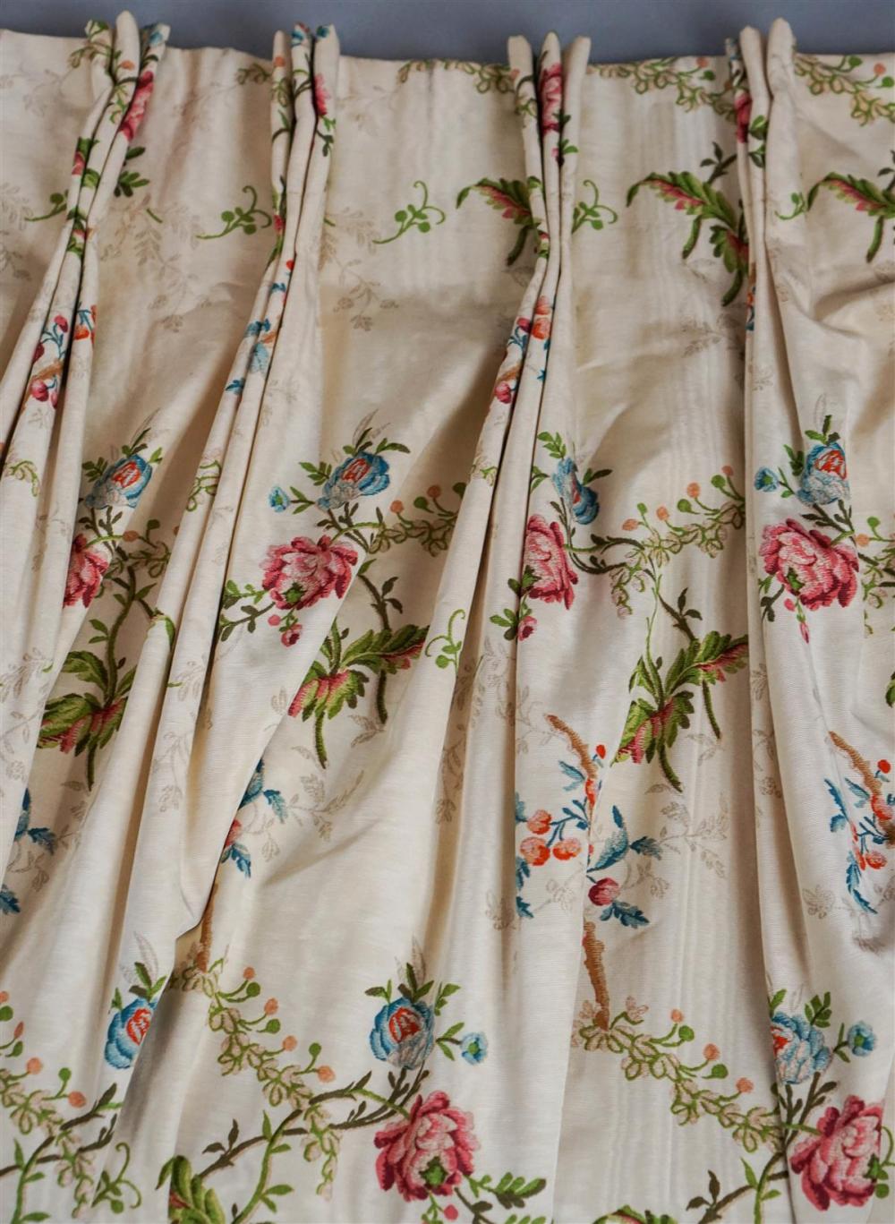 FOUR PANELS OF CUSTOM FRENCH FLORAL