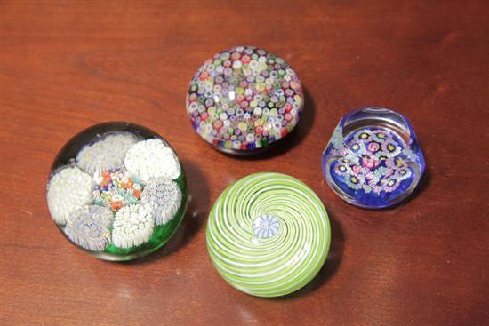 FOUR PAPERWEIGHTS. Parabelle
