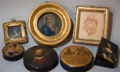 FOUR PAPIER MACHE BOXES includ