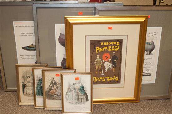 Four Paris fashion prints framed
