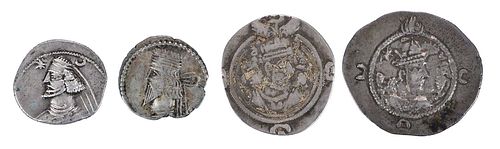 FOUR PARTHIAN AND SASANIAN