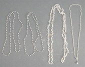 FOUR PEARL NECKLACESFour Pearl