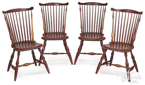 FOUR PENNSYLVANIA PAINTED FANBACK