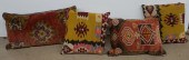 FOUR PERSIAN COVERED THROW PIL