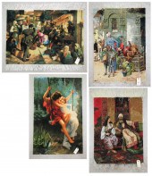 FOUR PERSIAN TABRIZ TABLEAU (P