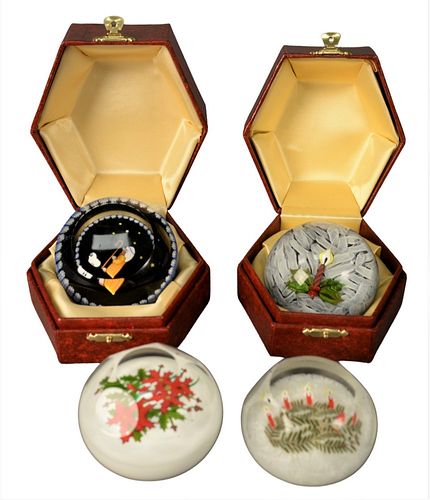 FOUR PERTHSHIRE PAPERWEIGHTS,