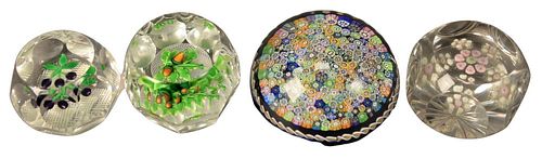 FOUR PERTHSHIRE PAPERWEIGHTS, TO