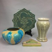 FOUR PEWABIC ART POTTERY PIECE