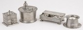 FOUR PEWTER DESK ITEMS, LATE 1