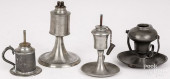 FOUR PEWTER FLUID LAMPS<br>Fou