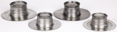 FOUR PEWTER INKWELLS, 19TH C.<