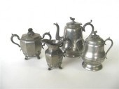 Four pewter teaware items    s