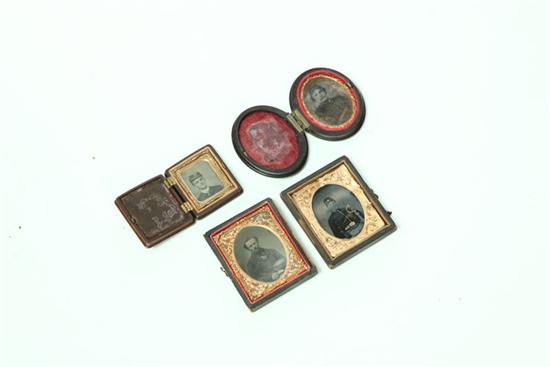 FOUR PHOTOGRAPHS OF MEN IN UNIFORM.