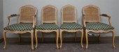 FOUR PICKLED FRUITWOOD CANE BA