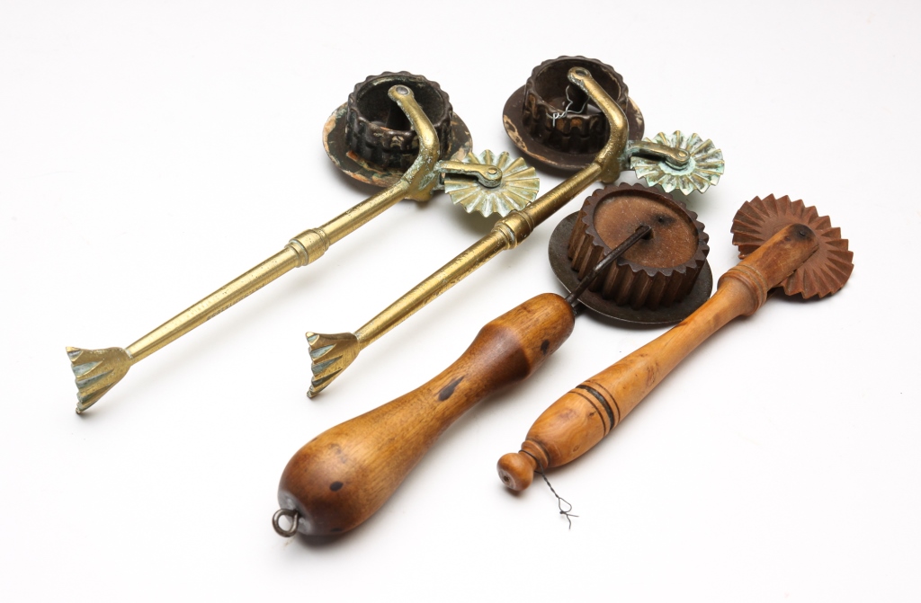 FOUR PIE CRIMPERS. American, 19th