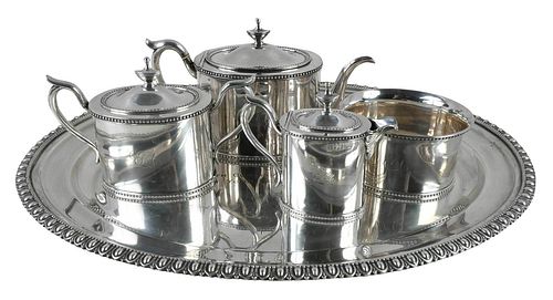 FOUR PIECE AMERICAN COIN SILVER TEA