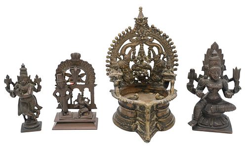 FOUR PIECE BRONZE LOT TO INCLUDE