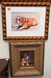 FOUR PIECE BULLDOG THEMED LOT,