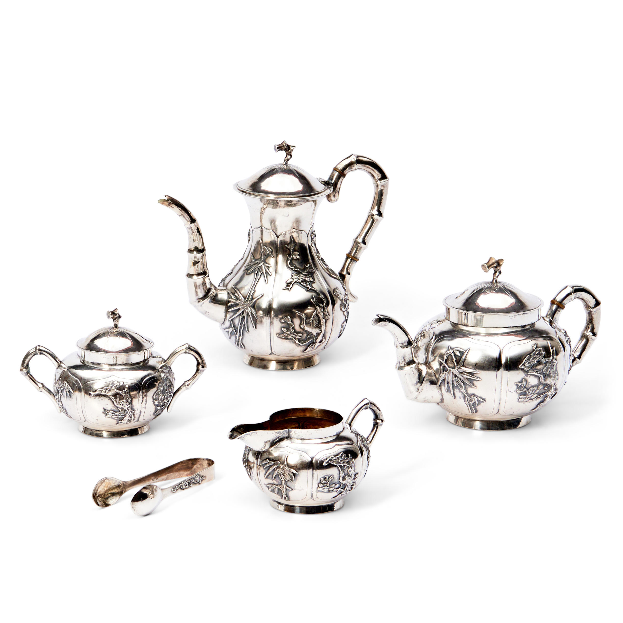 FOUR PIECE CHINESE EXPORT SILVER