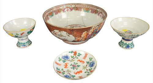 FOUR PIECE CHINESE PORCELAIN GROUP,