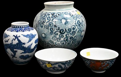 FOUR PIECE CHINESE PORCELAIN