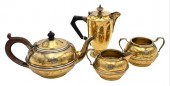 FOUR PIECE ENGLISH SILVER TEA