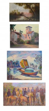 FOUR PIECE FLORIDA ARTIST PAIN