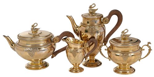 FOUR PIECE FRENCH SILVER TEA