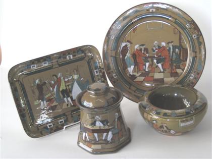 Four piece group of Deldare ware