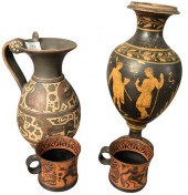 FOUR PIECE GROUP OF GREEK REVI