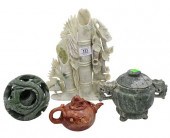 FOUR PIECE HARDSTONE LOTFour P