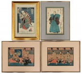 FOUR PIECE JAPANESE WOODBLOCK