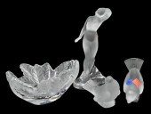 FOUR PIECE LALIQUE GLASS GROUP