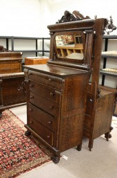 FOUR-PIECE LATE VICTORIAN OAK