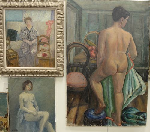 FOUR PIECE LOT OF FEMALE PORTRAITS,