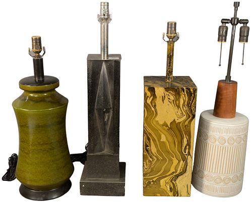 FOUR PIECE LOT OF TABLE LAMPS, TO